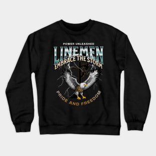 Lineman Pride And Freedom Crewneck Sweatshirt